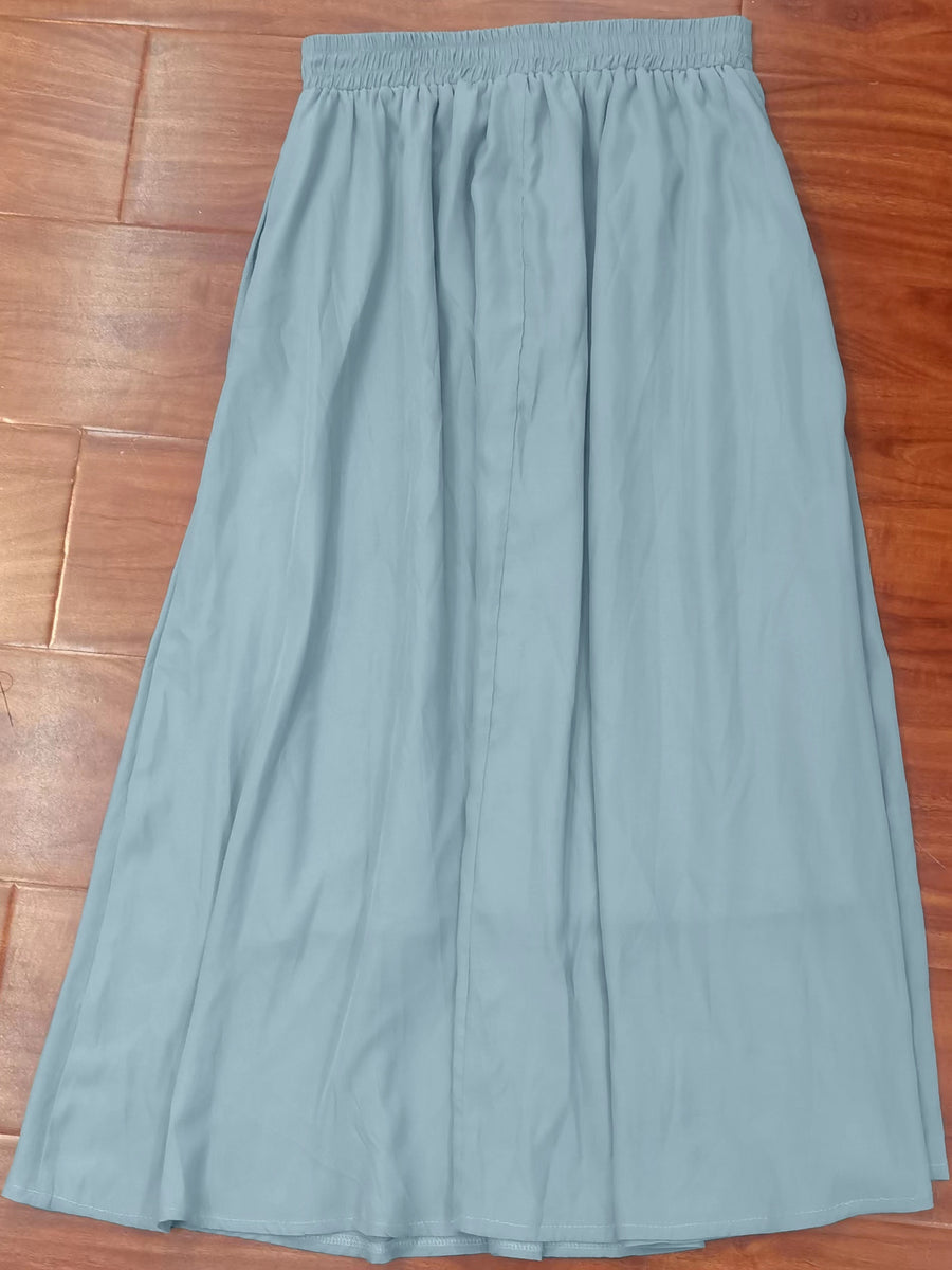 Fashion Casual Comfortable Tie-Waist Skirt - Gray Blue