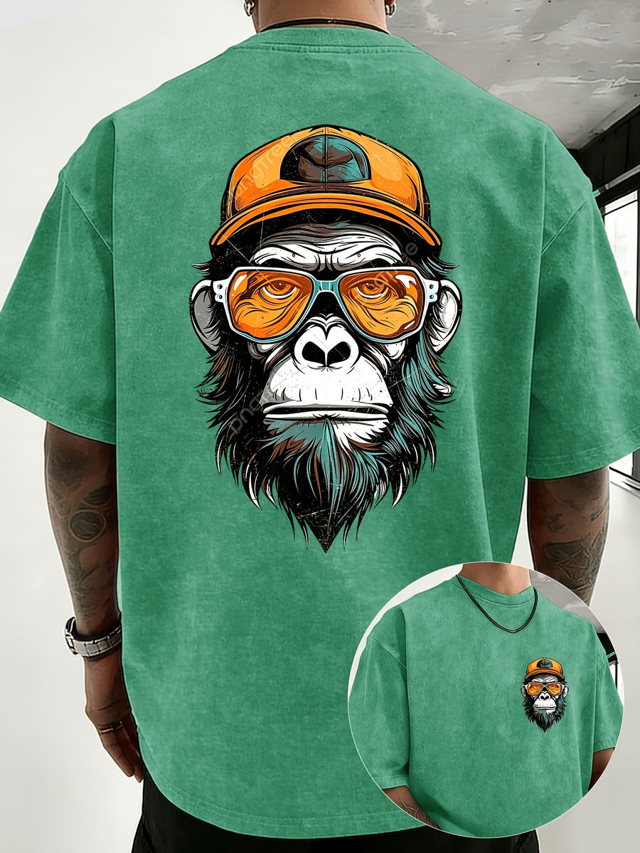 Summer Hot Item Unisex T-Shirt, Retro Distressed Style And Super Good Look! Pure Main Material, Breathable And Skin-Friendly, Comfortable to Wear, Suitable for Casual Commute, Sports Fitness, Outdoor Travel. Double-Sided Positioning Print - Green
