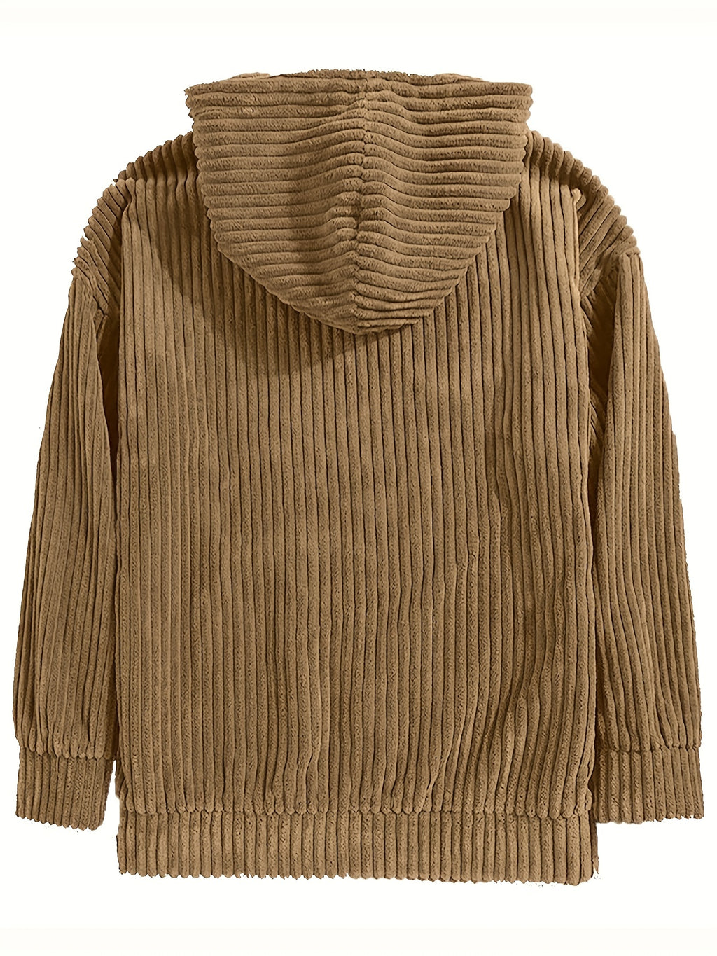 Men'S Hooded Sweatshirt - Loose Fit Pullover Hoodie, Long Sleeve Casual Sweater for Everyday & Formal Wear, Classic Hooded Sweatshirt for Men, Comfortable Clothing, Textured Fabric, Relaxed Fit Clothing - Camel