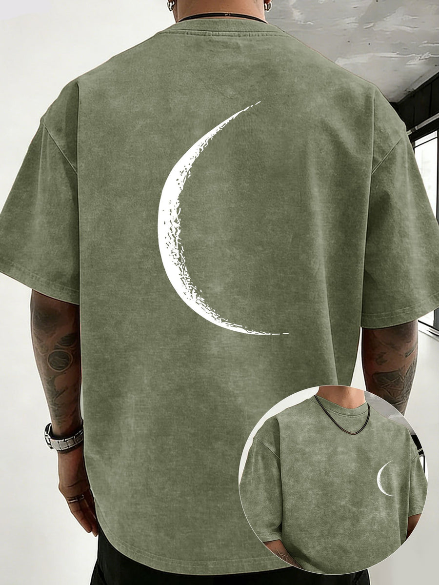 2026 Summer Trendy T-Shirt, Pure Washed Distressed, Double-Sided Print Loose Fit, Comfortable Breathable Sports Outdoor Unisex Short Sleeve - Olive Green