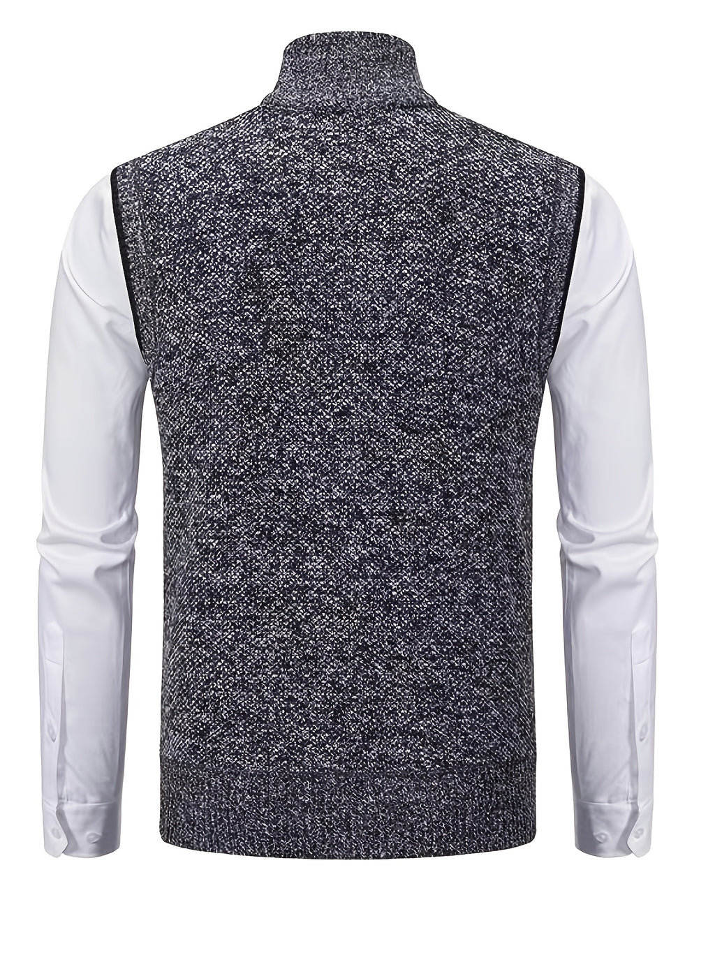 2pcs Spring/Autumn Style Sweater Knit Vest Zipper Cardigan with Real Pockets, Solid Color, Unisex Vest - E7015HUI+L