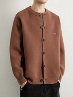 Men's Autumn Winter Trendy Versatile Warm Cardigan Sweater 25861 - Coffee Color