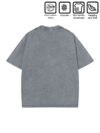 Warner Bros Official Halloween Gift Choice - Men's Washed Distressed 100% Pure Short Sleeve T-Shirt, Featuring a Creative Fusion of Classic Animated Characters with Printed Patterns for a Unique Visual Impact. Suitable for Daily Casual - Grey