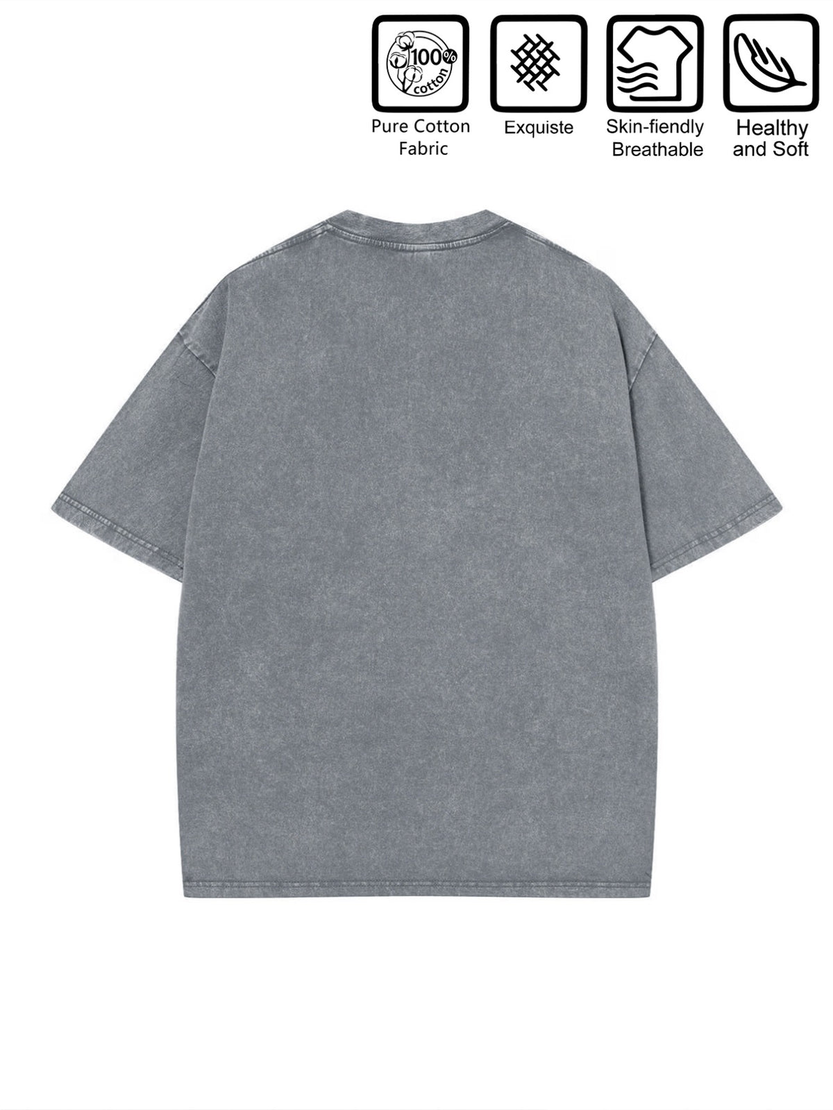 Warner Bros Official Halloween Gift Choice - Men's Washed Distressed 100% Pure Short Sleeve T-Shirt, Featuring a Creative Fusion of Classic Animated Characters with Printed Patterns for a Unique Visual Impact. Suitable for Daily Casual - Grey