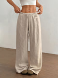 Women's Fashion Ultra-Low Waist Casual Straight-Leg Pants - Khaki
