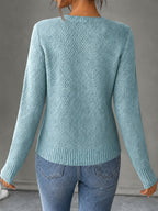 New Fashion Women'S Clothing, Spring Autumn Early Winter Short Jacket, Button-Up Cardigan - Light Blue