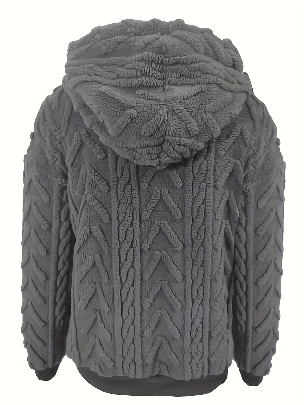 2025 Autumn And Winter Women'S New Fleece-Lined Comfortable Casual Solid Color Hoodie - Dark Gray