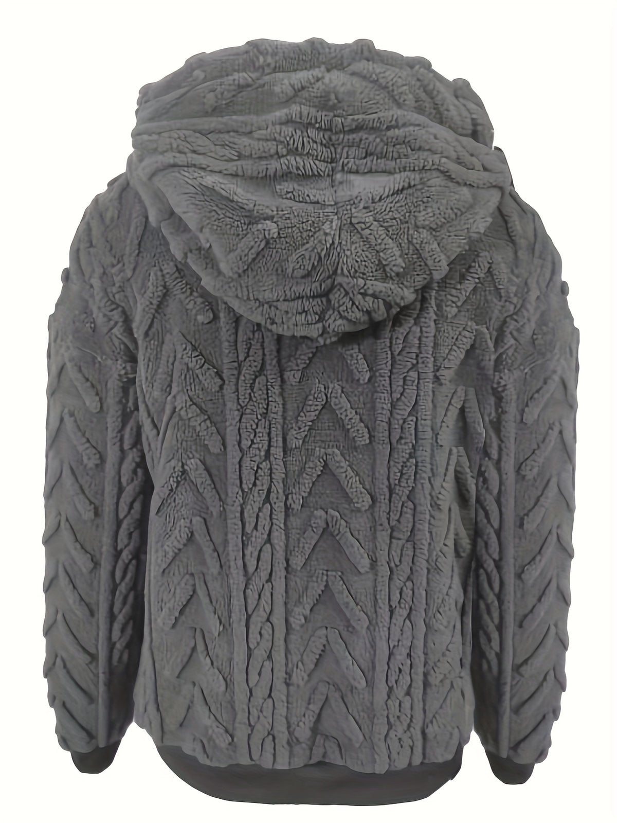 2025 Autumn And Winter Women'S New Fleece-Lined Comfortable Casual Solid Color Hoodie - Dark Gray