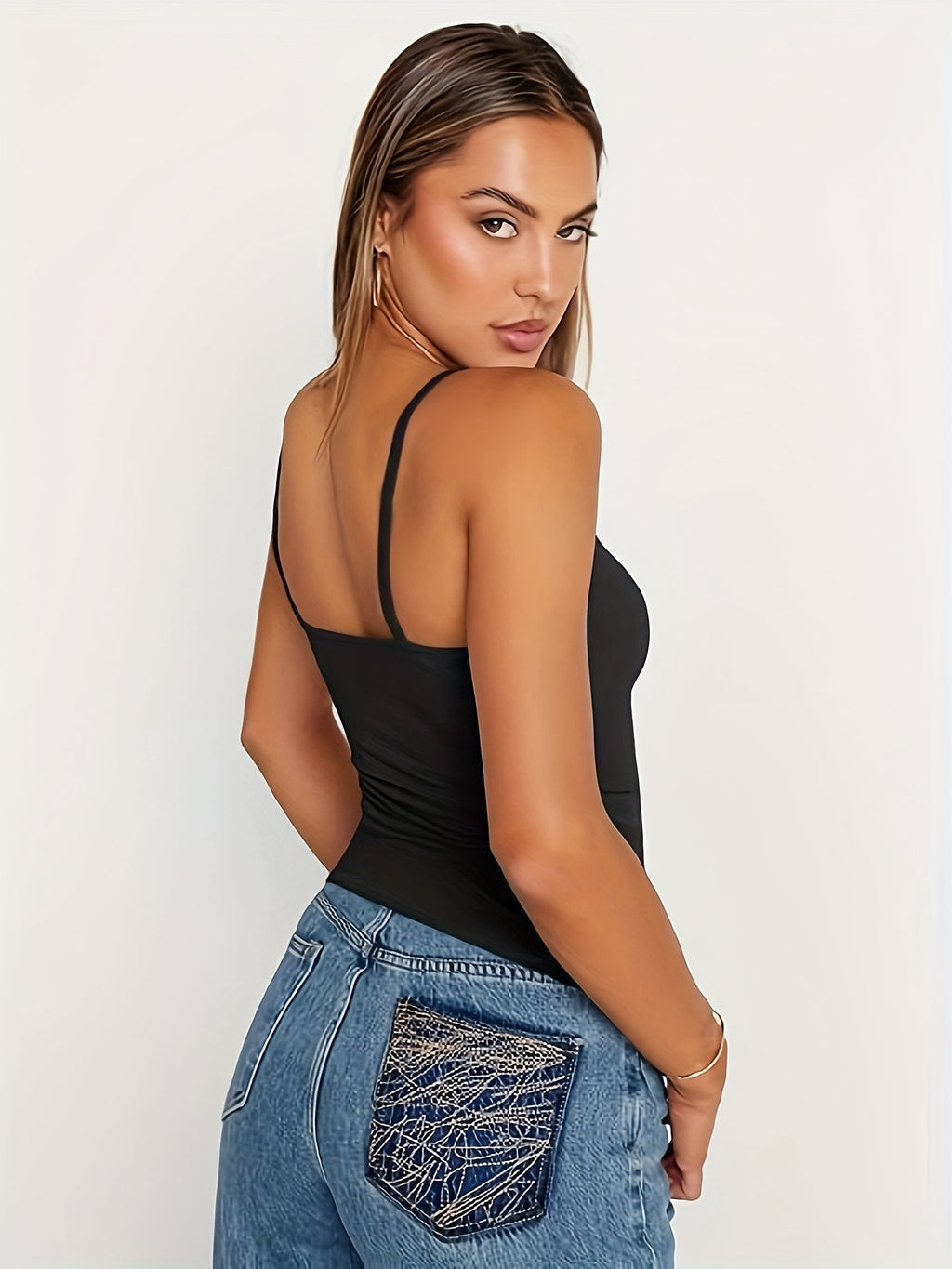 Women'S Strapless Basic Tank Top - Black