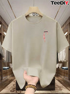 Arabia Traditional Arabic Turban Men's Spring Summer Printed Short Sleeve Top, Relaxed Fit, Breathable Moisture Wicking Summer Heat Transfer T-Shirt - Khaki