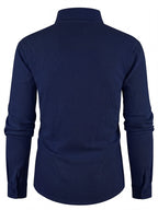 Spring/Autumn Men's California Letter Print Linen Shirt, Long Sleeve Lapel Button-Up Casual Beach Top - Navy Color