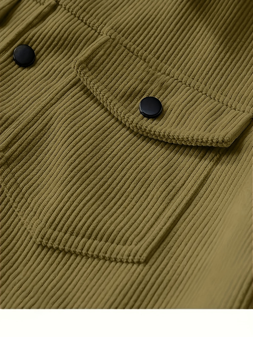 New Men'S Corduroy Jacket Coat, Spring/Autumn Trendy Outerwear, Single-Breasted Lapel with Multiple Pockets, Warm And Versatile Men'S Top, Suitable for Daily Commute And Office Wear - Khaki 2