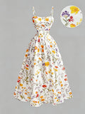 Women's Vacation Floral Print Camisole Maxi Dress - Multicolor