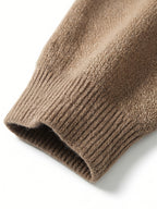 Men'S Faux Two-Piece Shirt Collar Knit Sweater, Commute Style Instant Shape, No Extra Prints, Texture-Driven Quality, Business Casual Dual Compatibility - SINBOS - Coffee Color