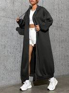 Women'S Winter Casual Long Sleeve Hoodie Sweater - Black