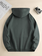 Men's Fashionable Hoodie, Loose-fit Casual Top with "X" Letter Print, Long-sleeve Sweatshirt Featuring a Kangaroo Pocket, Made of Casual Polyester Knit Fabric, Machine Washable, Suitable for Outdoor Casual Wear - Grey