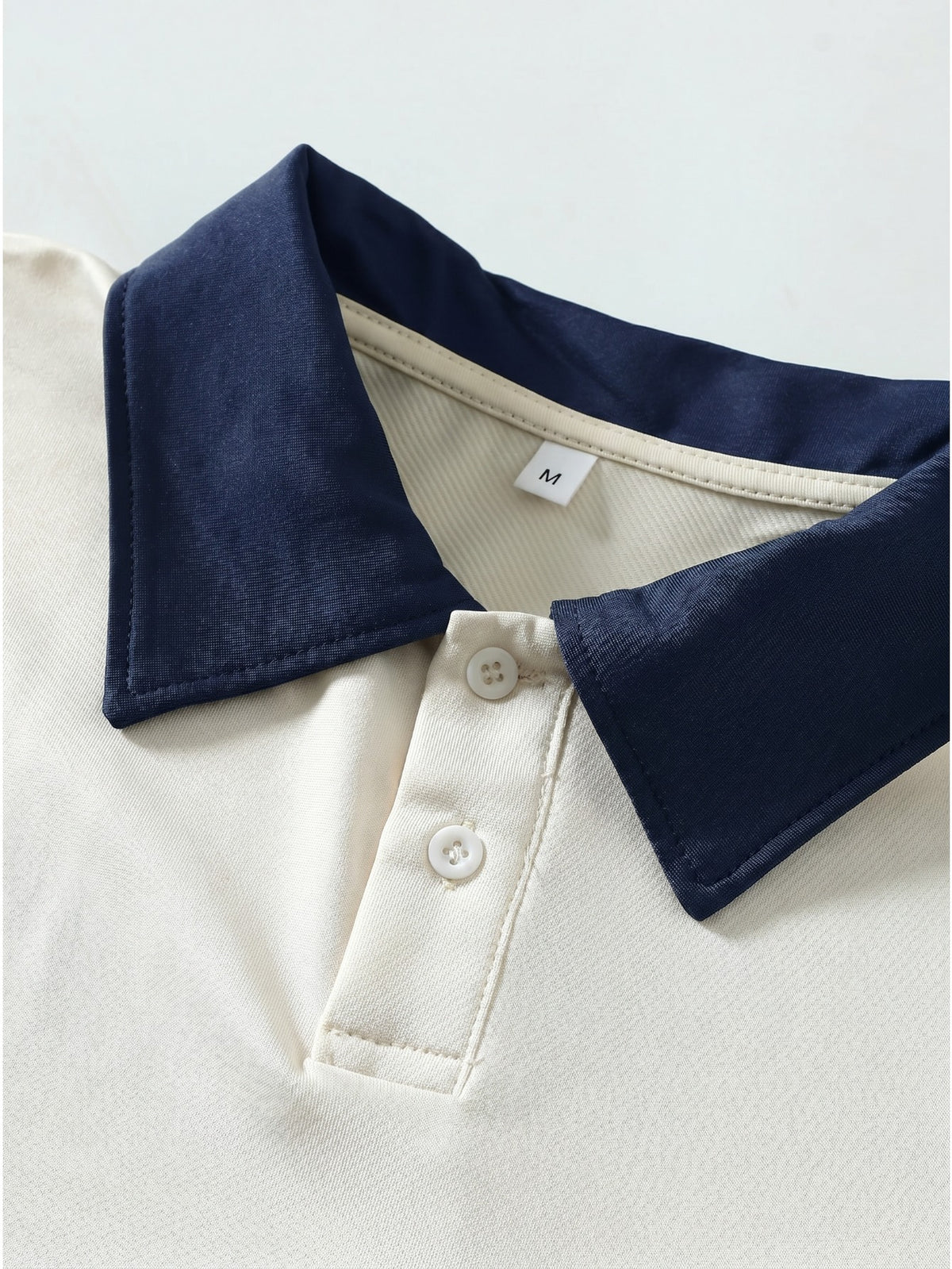 1pc, American Retro Easy Style Versatile Polo Shirt, Preppy Casual Couple Short Sleeve Top, Summer Daily Outing, Campus Wear, Student Couple Choice - Unisex - Navy Color