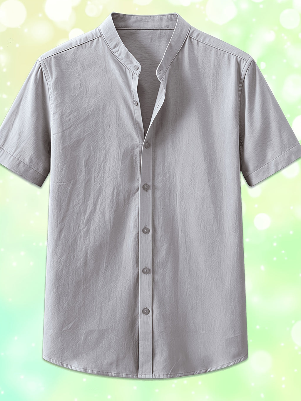 Single Piece Men'S Solid Color Short-Sleeved Shirt, Button-Up Cardigan Casual And Comfortable, Versatile for Daily Travel And Outdoor Activities in Summer - Grey