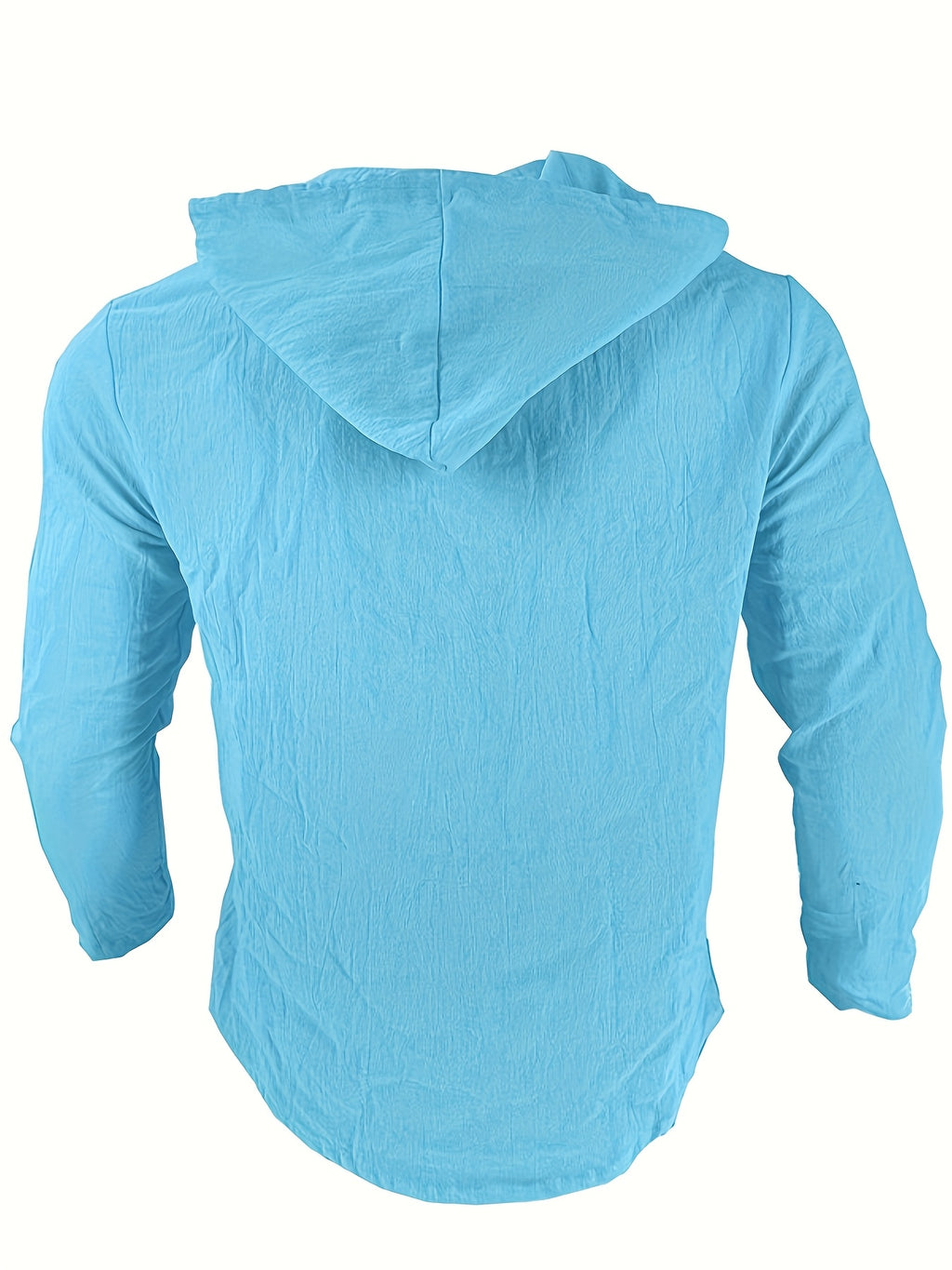 Men'S Spring And Autumn Fashion Versatile Casual Long-Sleeved Shirt, Light, Comfortable And Breathable Linen And Solid Color Shirt, New Season - Light Blue