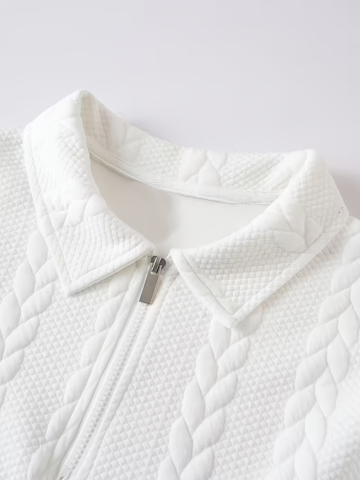 Men'S Fashion Summer Casual Vacation Zipper Sweatshirt, Casual Home Comfortable Long Sleeve 2pcs Set, Zipper Collar Jacquard Sweatshirt Men'S Clothing - Black+White