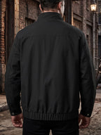 Men's Practical Workwear Jacket, Regular Fit Executive Coat, Durable Outerwear for Daily Use, Comfortable & Stylish Design - Black