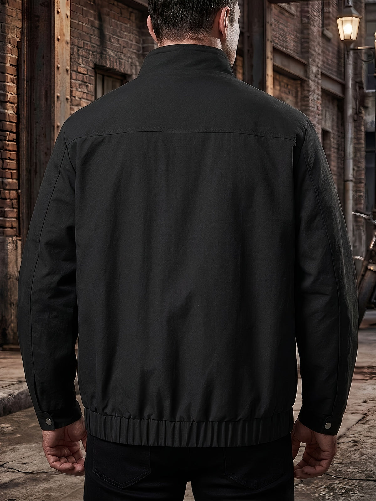 Men's Practical Workwear Jacket, Regular Fit Executive Coat, Durable Outerwear for Daily Use, Comfortable & Stylish Design - Black