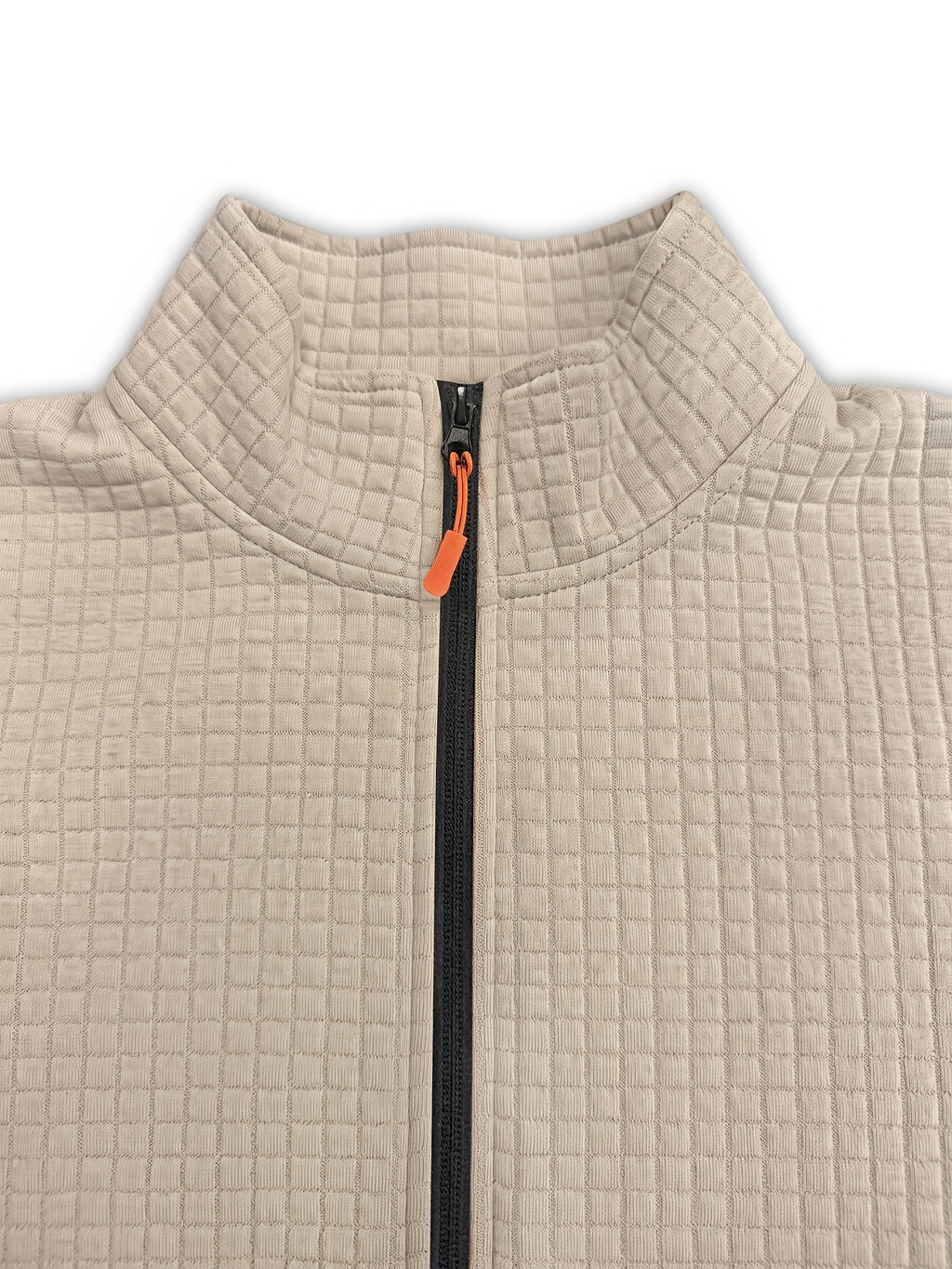 Pearson OBM MLIANO Autumn/Winter Men's Thickened Jacquard Sport Jacket, Fashionable Plaid Jacquard Textured Fabric, Comfortable Outerwear Fabric, Suitable for Daily Outings, Outdoor Sports, Travel, and Vacations. Lightweight and Comfortable - Khaki 1