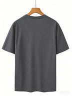 Men's Summer Casual Sports T-Shirt Colorful Trefoil Print Design Street Casual Trendy Design Suitable for Multiple Occasions Sporty Style Round Neck Breathable Quick-Dry Daily Wear - Grey