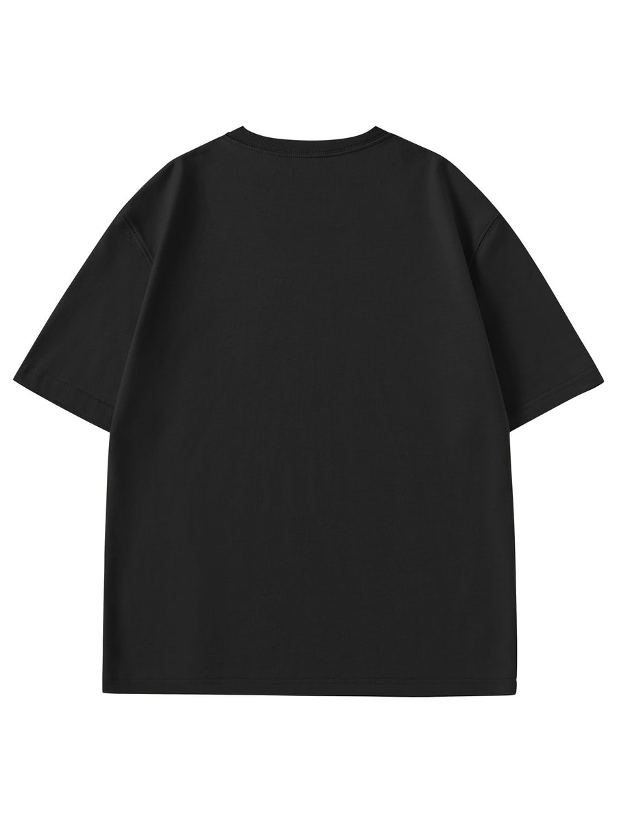 Paul Frank Summer Men's Pure Cotton Street Style Refreshing Pullover Short-Sleeve T-Shirt - Black