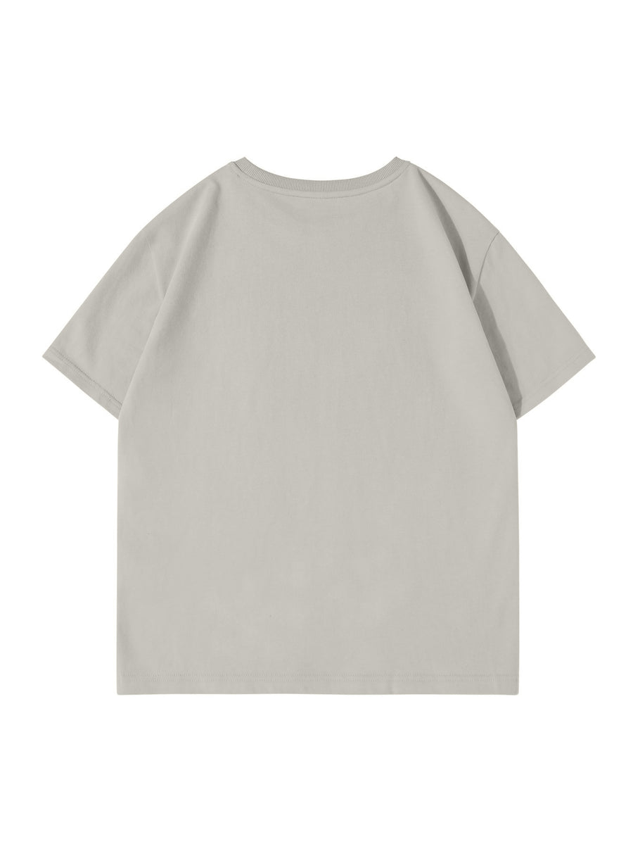100% Men'S Summer Casual T-Shirt, Loose Fit - Gray Apricot