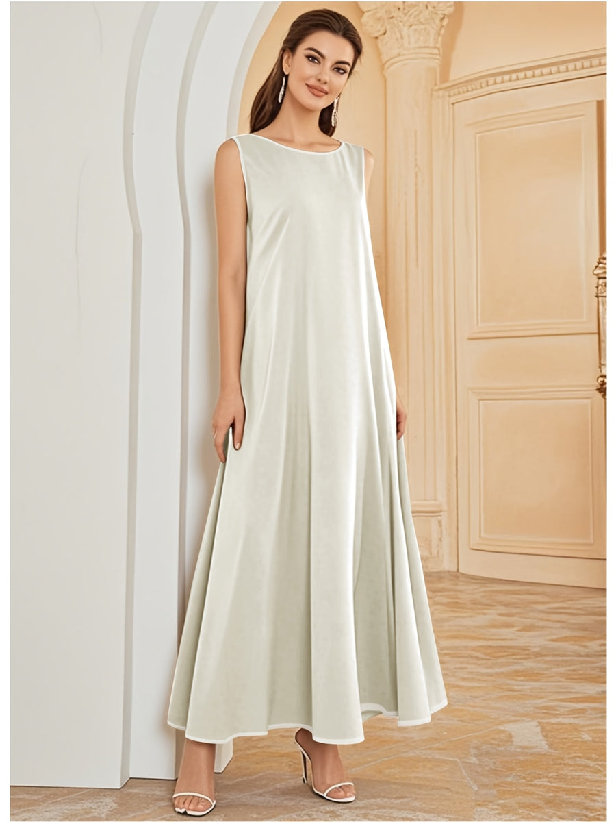 1pc Fashionable, Elegant And Comfortable Bubble Color Fabric. Pure Color Suitable for Daily Outdoor Travel And Leisure. Loose And Comfortable Women'S Abaya Vest. Abayas for Women Muslim Namaz Dresses Women'S Traditional Robe - Off-white