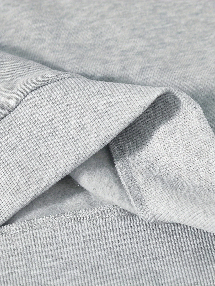 Women'S Easy Round Neck Long Sleeve Casual Top - Grey