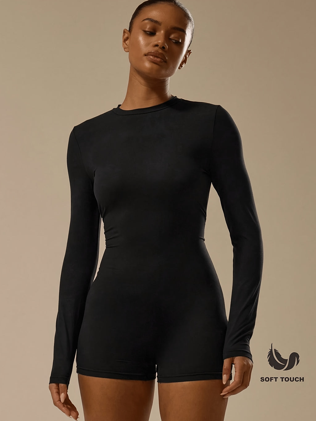 Suitable for Long Sleeve Soft Texture Mini Short Uniform, Classic Basic - Black