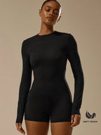 Suitable for Long Sleeve Soft Texture Mini Short Uniform, Classic Basic - Black