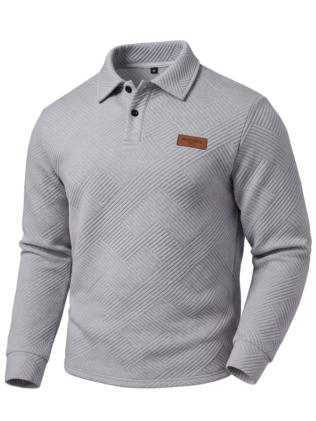 Pring/Autumn New Men's POIO Shirt Fashionable And Atmospheric Casual Knit Jacquard T-Shirt Men's Clothing - Grey