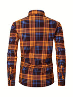 Autumn/Winter Plaid Flannel Shirt for Men, -Lined, Thickened, Warm, Long-Sleeve Workwear Jacket, Casual Top, New Season - Huang Ge