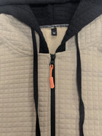 Autumn Winter Men'S Thick Jacquard Long Sleeve Cardigan Hooded Jacket Coat, Fashionable Checkered Jacquard Texture Fabric Comfortable, Suitable for Daily Outings, Outdoor Sports, Travel, And Vacation, Lightweight Comfortable Regular Fit - Khaki