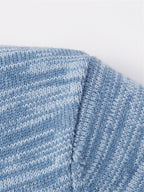 Autumn Winter Knit 3D Solid Round Neck Sweater, Basic Knit Pullover Top for Men, Fashionable Long Sleeve Sweater, Size Y - Navy