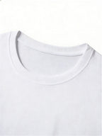 100% Cotton Men's Long-sleeve T-shirt, Pure Cotton Base Layer, Mountain Print Pattern, Suitable for All Seasons, Machine Washable - White