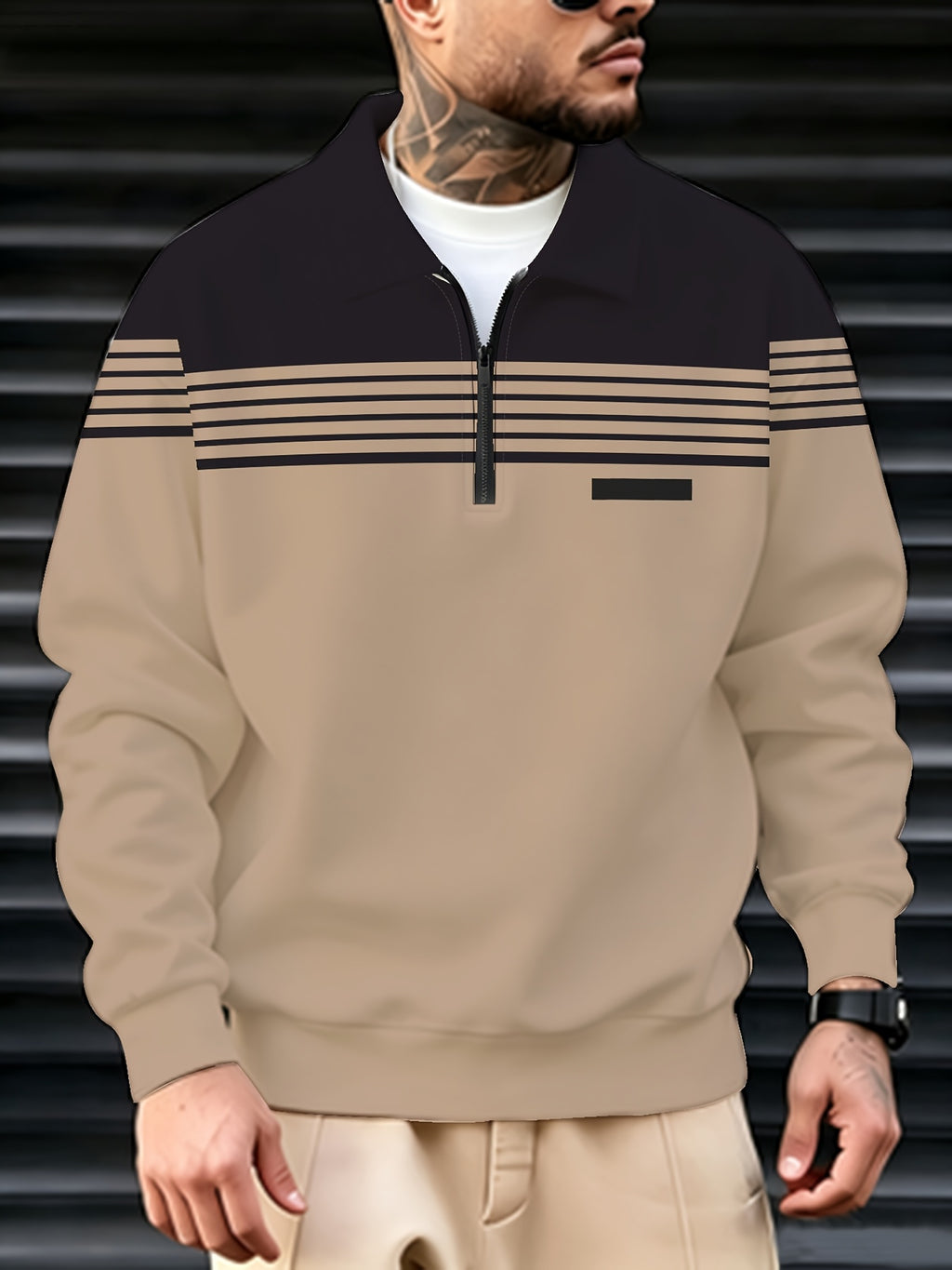 Men's Half-Zip Sweatshirt, Spring/Autumn Trendy Versatile Long-Sleeve Top, Men's Half-Zip Long-Sleeve Sweatshirt - Mixed colors