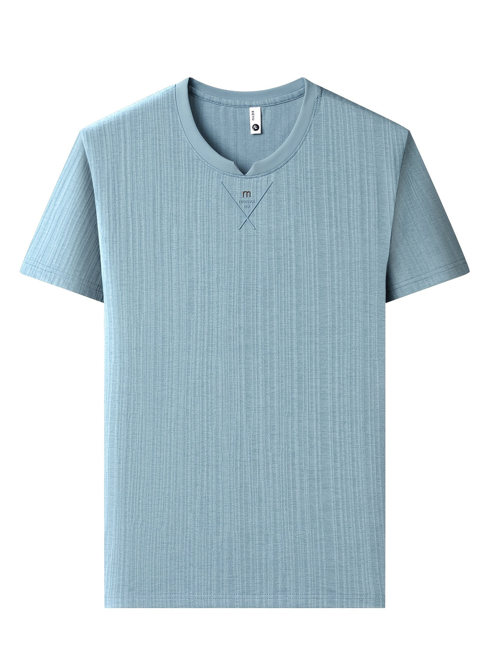 Summer New Small V-Neck Design Men'S Short Sleeve T-Shirt, Easy Casual All-Match Athletic Men'S Top, Skin-Friendly And Breathable, Quick-Dry Cool, Thin Durable Sweatshirt 10D9075 - Sky Blue