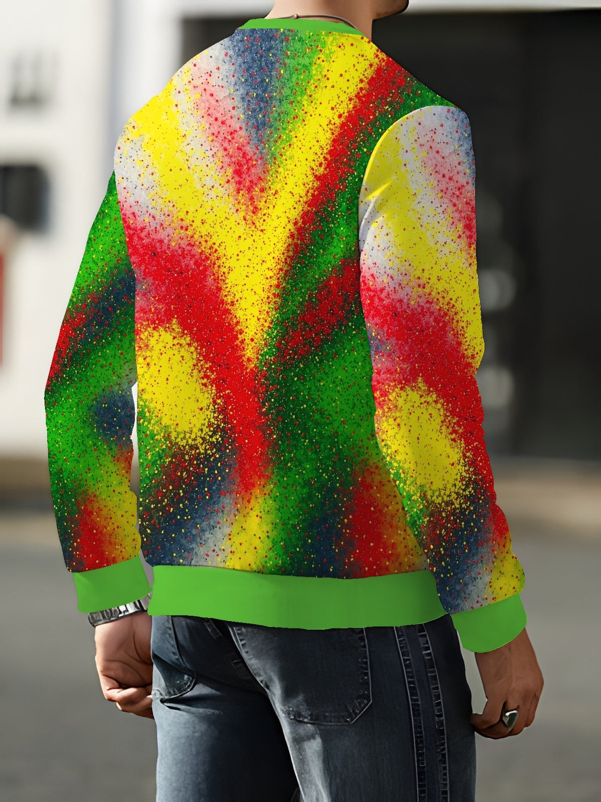 New Fashionable Trendy Crew Neck Long Sleeve Autumn/Winter Printed Crew Neck Sweatshirt Men's Top - Mixed colors
