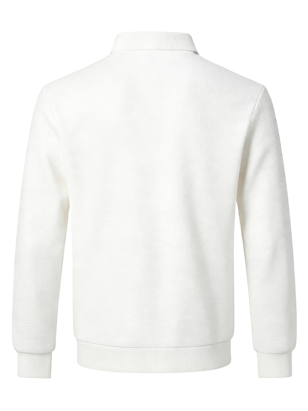 Men'S Casual Lapel Zip-Up Cardigan Coat, Stylish And Breathable Waffle Grid Print Jacket, Suitable for Outdoor Sports And Business Office, Versatile Top - White