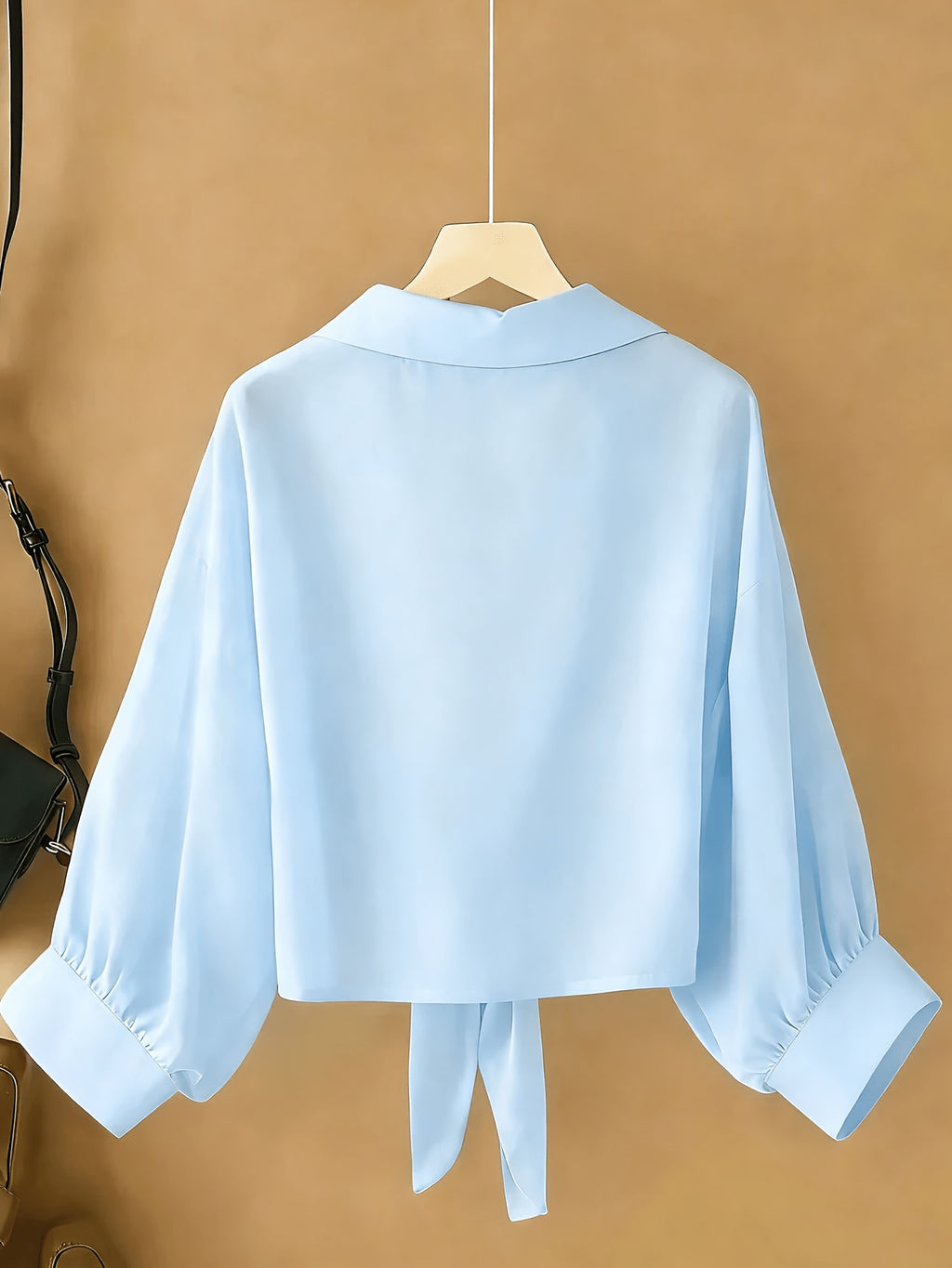 New Batwing Cardigan Short Casual Chiffon Shawl, Sunscreen Breathable Solid Color Women'S Shirt - Light Blue