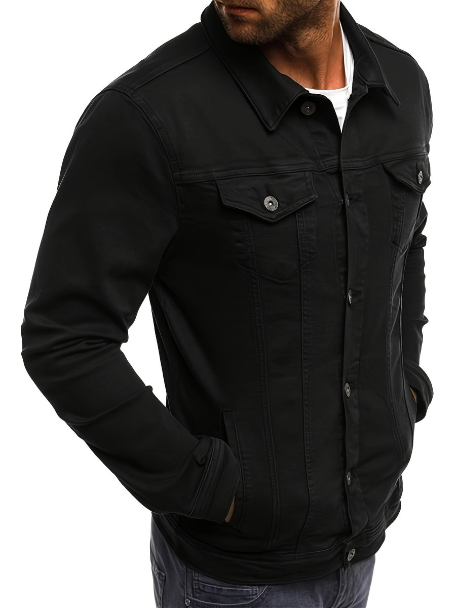 High-End Fashion Boutique Denim Jacket - Black