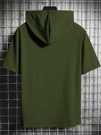 Men's Hooded Short-Sleeve Dark Graffiti Joker Print, a Summer Essential for Men. Features a Comfortable Patterned Print, Suitable for Multiple Occasions, and Is the Top Choice for Fitness and Outdoor Sports Enthusiasts - fern green