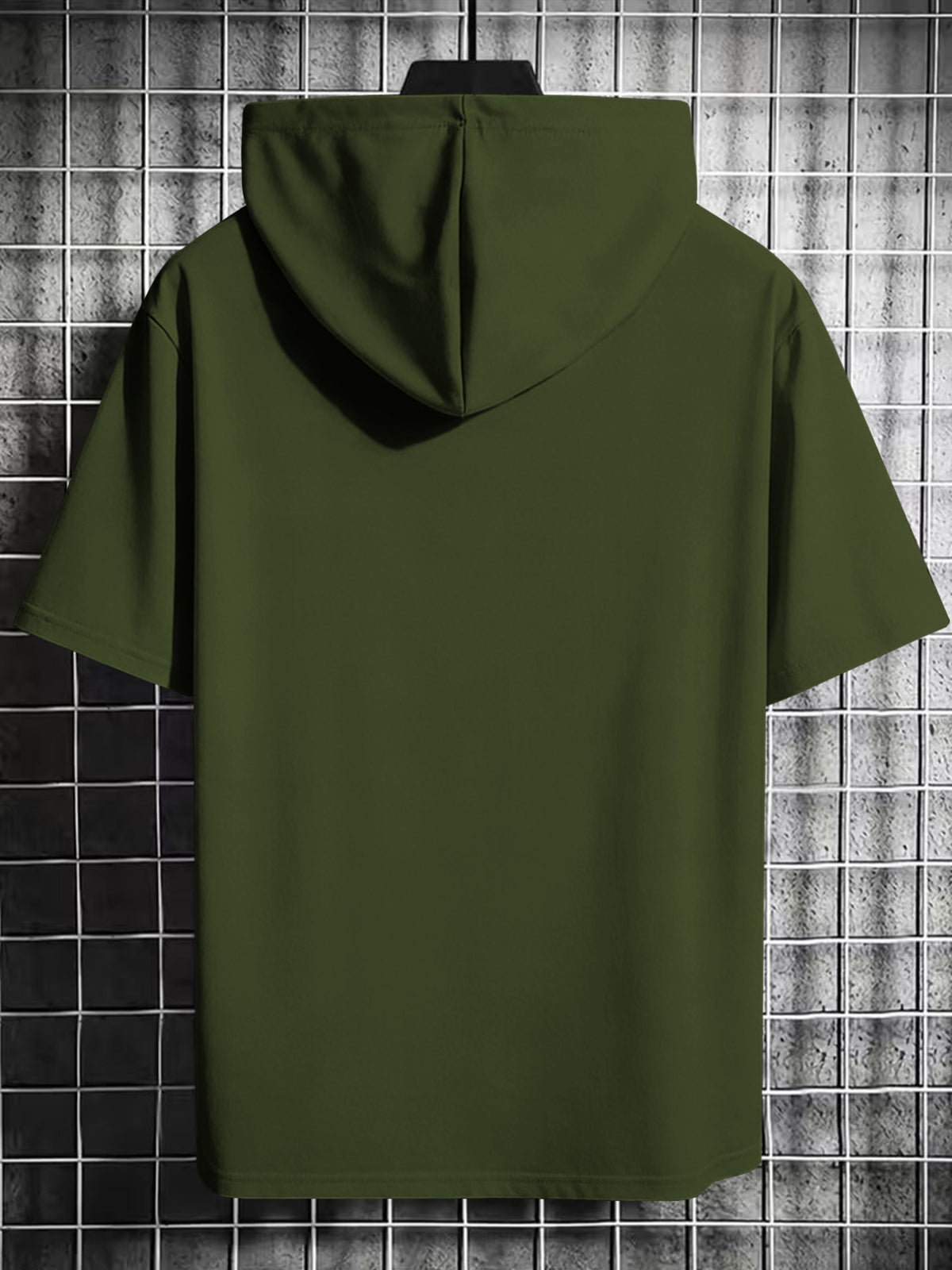 Men's Hooded Short-Sleeve Dark Graffiti Joker Print, a Summer Essential for Men. Features a Comfortable Patterned Print, Suitable for Multiple Occasions, and Is the Top Choice for Fitness and Outdoor Sports Enthusiasts - fern green
