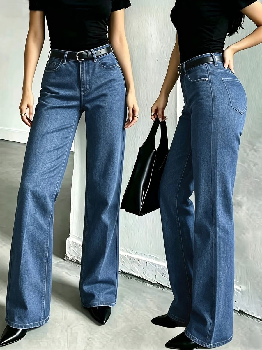 A10050# Simple and Stylish Jeans - Navy Color