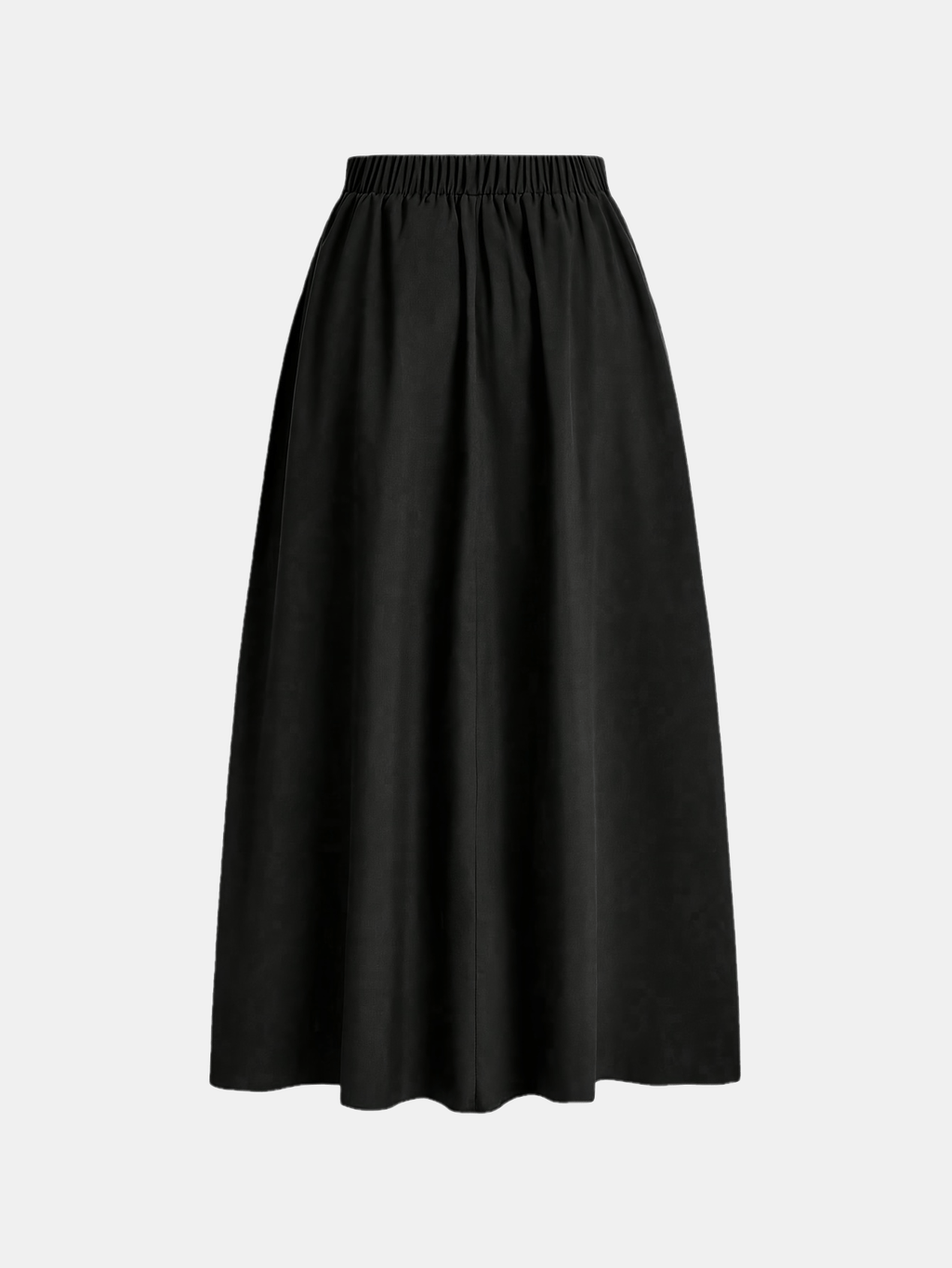 Women'S Solid Color Long Skirt | Casual High-Waist A-Line Skirt with Flowy Design for All Seasons - Black
