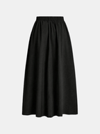 Women'S Solid Color Long Skirt | Casual High-Waist A-Line Skirt with Flowy Design for All Seasons - Black